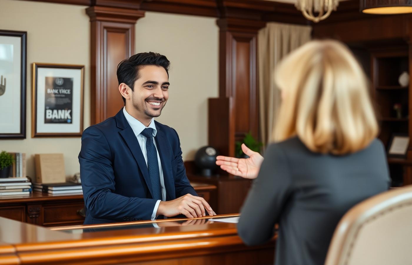 A banker meeting with a customer